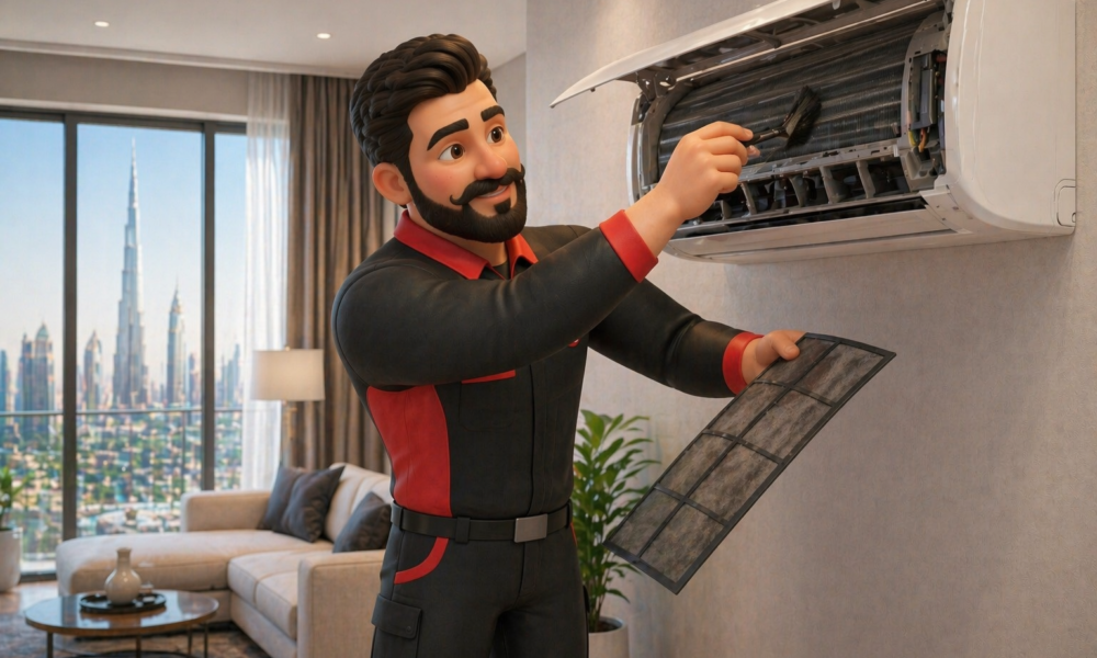 AC cleaning in Dubai service by Service Plix
