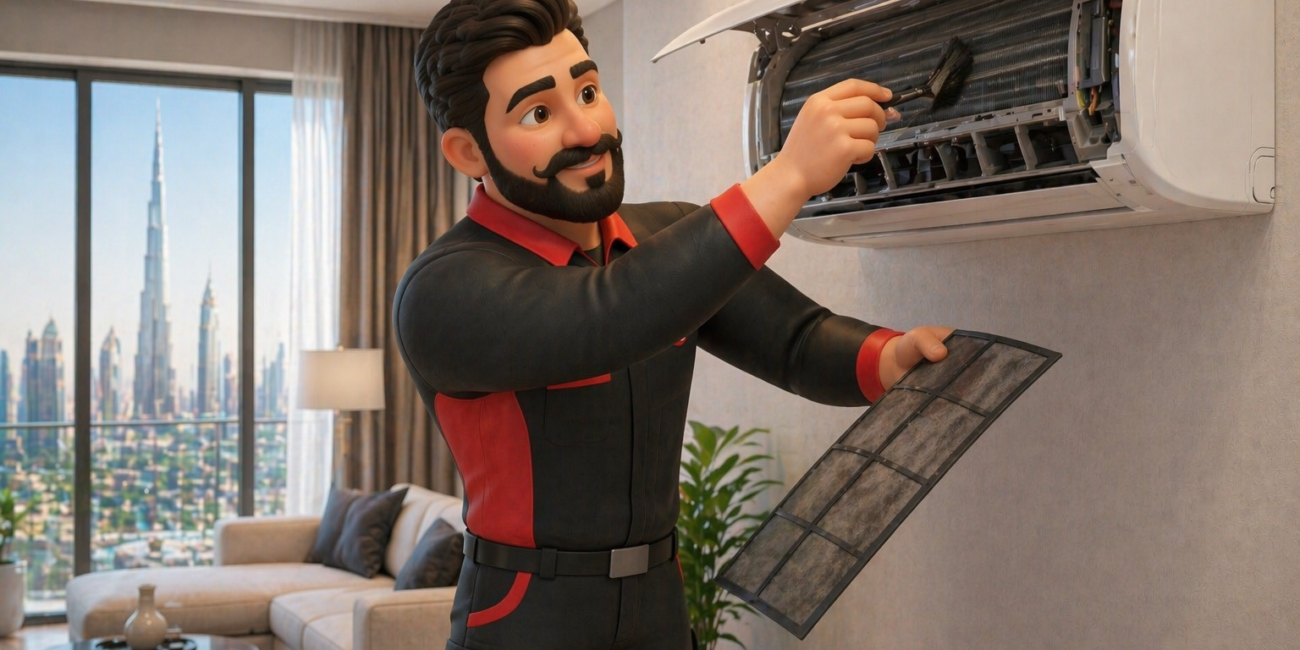 AC cleaning in Dubai service by Service Plix