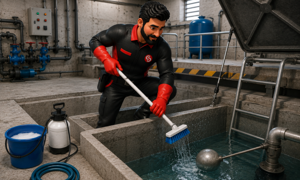 Commercial water tank cleaning in Dubai by Service Plix