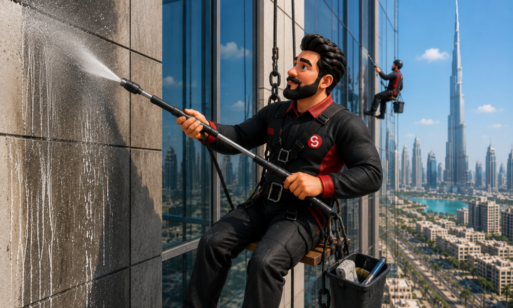 Exterior building cleaning in Dubai by Service Plix