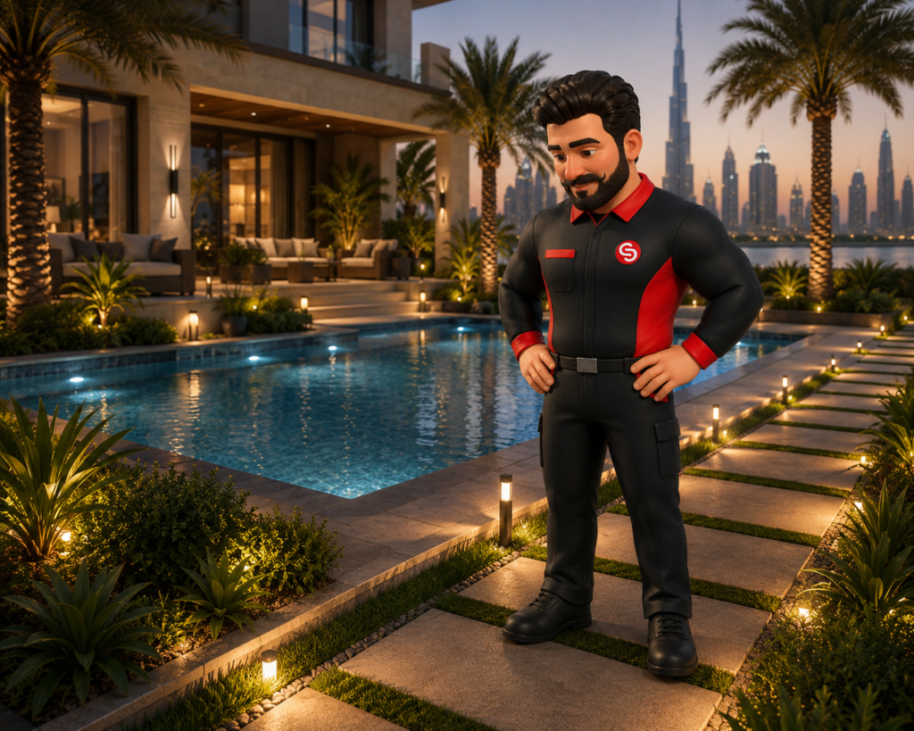 Swimming pool landscaping in Dubai by Service Plix