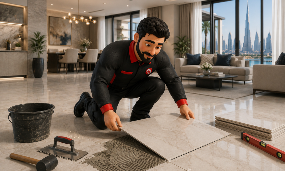 Tile flooring in Dubai by Service Plix