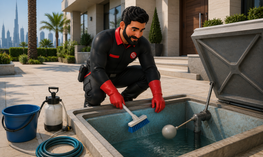 Villa water tank cleaning in Dubai by Service Plix