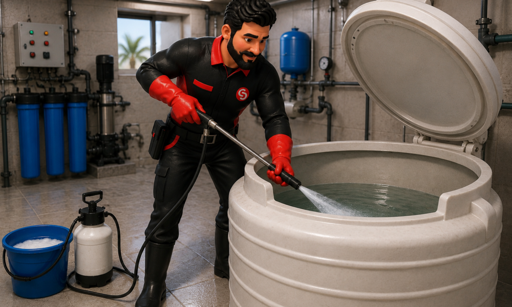 Water tank sanitization in Dubai by Service Plix